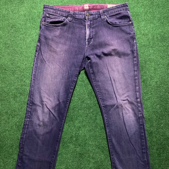 Men’s Agave Denim Hand Crafted Straight Fit Classic Jeans Purple 35 - Picture 1 of 7